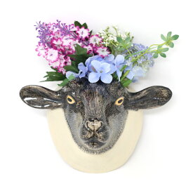 【LINE700円オフ】【在庫限り】 Quail Ceramics クエールセラミックス イギリス製 Suffolk Black Wall Vase ヒツジ ひつじ サフォーク 羊 壁掛け 花瓶 雑貨 置物 インテリア 挿し かわいい アート 動物 小動物 北欧 陶器 壁掛け プレゼント 誕生日 ギフト