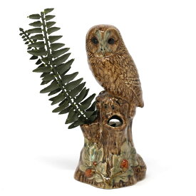 Tawny Owl BudVase モリフクロウ 小花入れ 雑貨 グッズ 花瓶 インテリア 一輪挿し ふくろう 梟 フクロウ おしゃれ おもしろ かわいい 海外 北欧 陶器 置物 プレゼント 誕生日 記念日 Quail Ceramics クエイルセラミックス