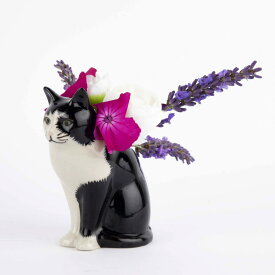 【LINE700円オフ】【在庫限り】 Quail Ceramics クエールセラミックス イギリス製 Barney BudVase ねこ ネコ 猫 小花入れ 雑貨 グッズ 花瓶 インテリア 挿し 黒白 ハチワレ かわいい 海外 北欧 陶器 置物 プレゼント 誕生日 記念日 ギフト