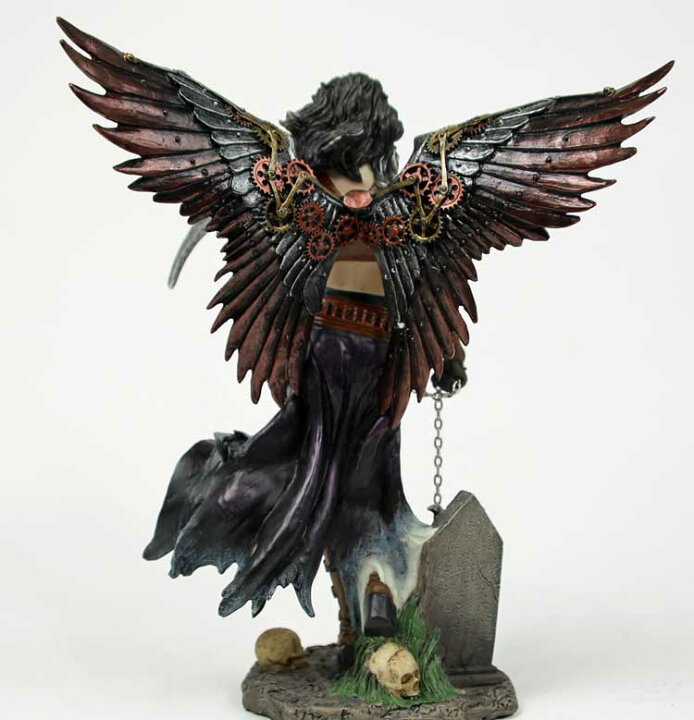 楽天市場 ブラックエンジェル 女性の戦士フィギュア Steampunk Winged Warrior チェーンブレードを持った女性ヴォーリア 羽 かっこいい 置物 フィギュア アニメオタク 黒髪 海外雑貨 海外インテリア 海外雑貨のドゥナパール
