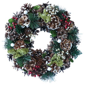 Xmas SeriesSnowy Pinecone Wreath - Green Needle（松ぼっくり）Mサイズ [cgx_299m] クリスマスリース クリスマスデコレーション リース 自然素材リース 松ぼっくり クリスマス フラワーリース クリスマスグッズ