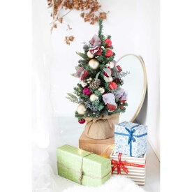 クリスマスツリー 75cm 完成品 飾り付け必要なし オーナメント付属 リボン ボール オーナメント クリスマス ツリー リビング 玄関 寝室 装飾 置き型 ギフト プレゼント