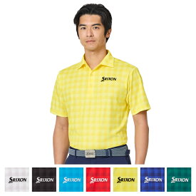 【チェック】スリクソン 松山選手レプリカ チェックプリント半袖シャツ M.collection 2025年モデル