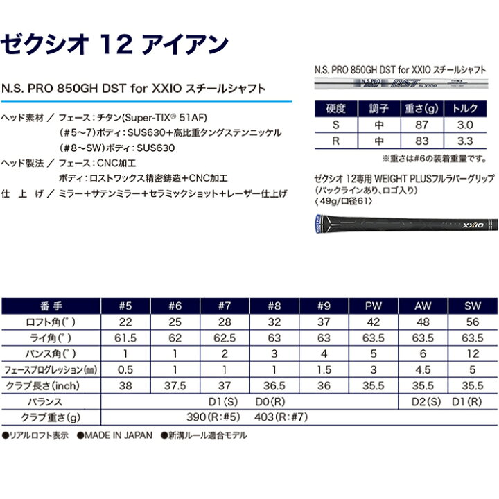楽天市場】【スペシャルプライス】ゼクシオ 12 レフトハンド アイアン 