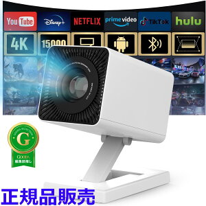 �v���W�F�N�^�[ �ƒ�p ���^�yAndroid TV�EAPP���p�\�E4K�Ή��z 1080P�Ή� ���P�x Wifi 6 Bluetooth5.4 �����X�s�[�J�[ �X�^���h��̌^ �y�� ������`�␳ �V�䓊�e �h�o �É� �Z�������e 180°��] PC/PS