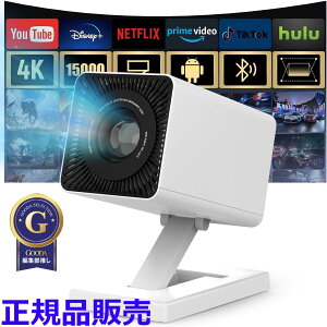 �v���W�F�N�^�[ �ƒ�p ���^�yAndroid TV�EAPP���p�\�E4K�Ή��z 1080P�Ή� ���P�x Wifi 6 Bluetooth5.4 �����X�s�[�J�[ �X�^���h��̌^ �y�� ������`�␳ �V�䓊�e �h�o �É� �Z�������e 180°��] PC/PS