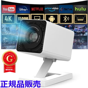 �v���W�F�N�^�[ �ƒ�p ���^�yAndroid TV�EAPP���p�\�E4K�Ή��z 1080P�Ή� ���P�x Wifi 6 Bluetooth5.4 �����X�s�[�J�[ �X�^���h��̌^ �y�� ������`�␳ �V�䓊�e �h�o �É� �Z�������e 180°��] PC/PS