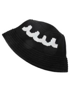 �ymuta/���[�^�zACANTHUS x muta MARINE 2026�H�~�V�� MMAC-MA2665-BK �u���b�N Wave Logo Knit Bucket Hat �j�b�g�X �o�P�b�g�n�b�g �r�[�j�[ �����Y ���f�B�[�X S/M�T�C�Y