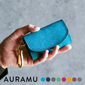 AURAMU 日本製 イタリアンスクラッチ オイルレザー カラビナ キーケース ＆ コインケース TOTTI カードケース カード入れ スマートキー対応 本革 イタリアンレザー メンズ レディース