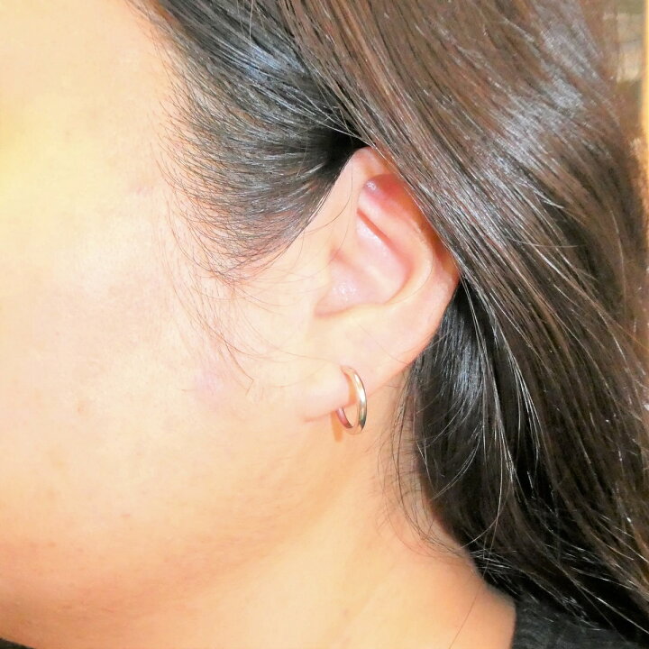 楽天市場】Pt900 プラチナ パイプ フープピアス 2mm×15mm メンズ  