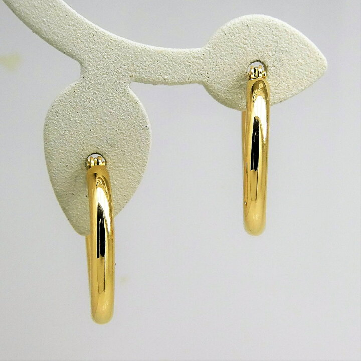 楽天市場】K18 イエローゴールド パイプ フープピアス 2mm×15mm メンズ 