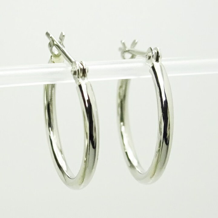 楽天市場】Pt900 プラチナ パイプ フープピアス 1.5mm×15mm メンズ 