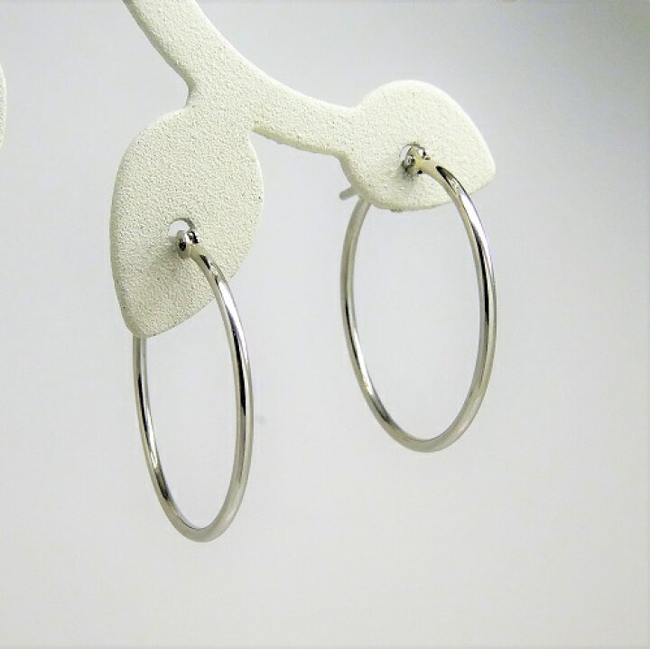 楽天市場】Pt900 プラチナ パイプ フープピアス 1mm×20mm メンズ 