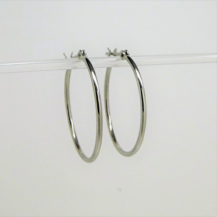 楽天市場】Pt900 プラチナ パイプ フープピアス 1mm×20mm メンズ 