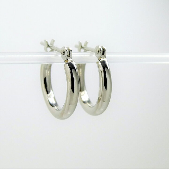 楽天市場】Pt900 プラチナ パイプ フープピアス 2mm×13mm メンズ 