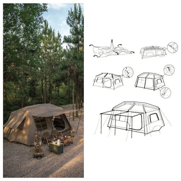 楽天市場】Naturehike ネイチャーハイク Village13 ワンタッチ ロッジ 