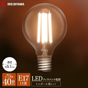 �d�� E17 40W �t�B�������g LED �~�j�{�[���� 440lm �����F���� �d���F���� LDG4N-G-E17-FC LDG4L-G-E17-FC �d�� �Ɩ� LED ���C�g Light �d�C �d�� ������ ������ ���� ���� ���� ���� ���邢 ������ �A�C���X�I