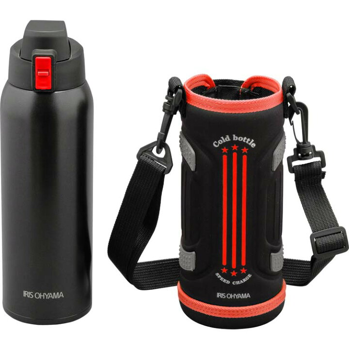 楽天市場 ポイント倍 水筒 1リットル Db 1000 送料無料 キッズ 直飲み 子供 ワンタッチ 軽量 洗いやすい 紐 カバー 紐付き 保冷 水分補給 お弁当 ランチ 部活 スポーツ レジャー シンプル 飲み物 二重構造 レッド ブルー アイリスオーヤマ Joyライト