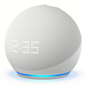 スマートデバイス LEDディスプレイ アマゾン Echo Dot with clock (エコードットウィズクロック) 第5世代 グレーシャーホワイト B09B9B49GTアレクサ Alexa aiスピーカー スマートスピーカー 高音質 スマートホーム プライバシー配慮 Amazon 【D】