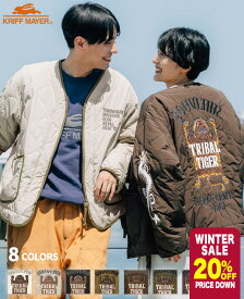 【20％OFF】 【ブランド直営】スーベニア 刺繍 キルト ジャケット メンズ アウター ノーカラー ユニセックス トラ柄 中綿 ヴィンテージ風 タイガー お揃い スーベニアジャケット アメカジ カジュアル アウトドア 冬 KRIFF MAYER クリフメイヤー【2025FW】