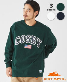 【ブランド直営】Gerry Cosby×KMロンT(カレッジロゴ)（メンズ 長袖 Tシャツ ロゴT プリント カットソー 綿 コットン100% クルーネック カジュアル アメカジ アウトドア 春 秋 冬）KRIFF MAYERクリフメイヤー【2023SS】