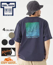 【ブランド直営】ROKXコラボクールタフポケT（メンズ ユニセックス Tシャツ 接触冷感 バックプリント 涼しい ワイド ゆったり 大きめ オーバーサイズ キャンプ アウトドア 夏 COOL TOUGH）KRIFF MAYERクリフメイヤー【2024SS】