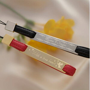 【名入れ専門】【名入れ プレゼント】オリジナルプレートストラップ(合皮)