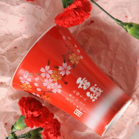 【名入れプレゼントギフト 陶器】有田焼[赤富士桜]フリーカップ