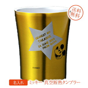 【在庫限り】名入れ タンブラー お祝い ギフト ミッキー チアフル 真空断熱ステンレス2層タンブラー250ml ギフトBOX入り