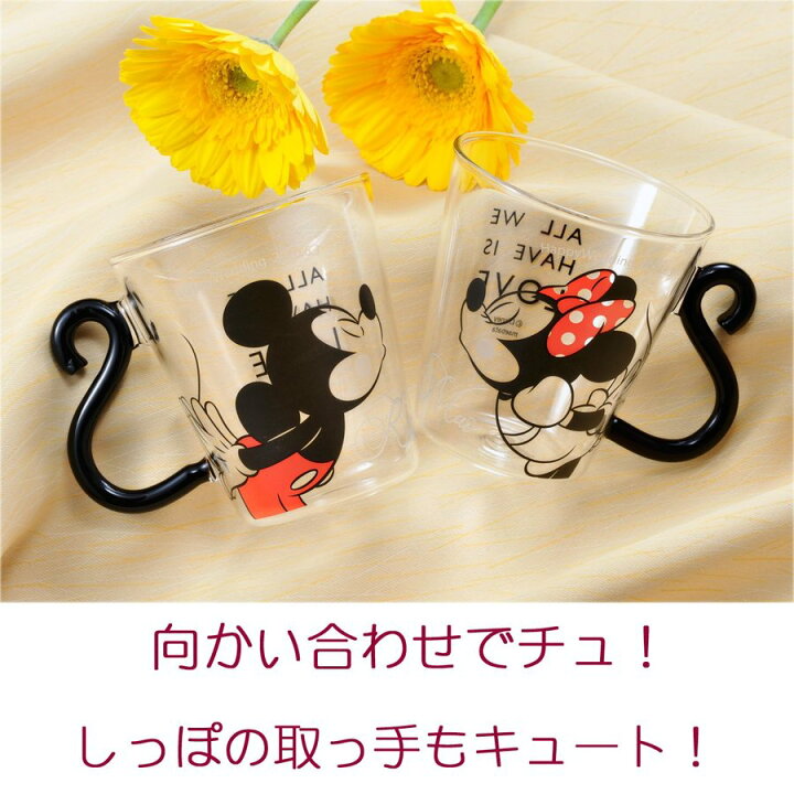 楽天市場 結婚祝 おしゃれ ディズニー グラス 名入れ 名前入り 耐熱ペアマグ ミッキー ミニー 名入れギフト専門 エンジェリック