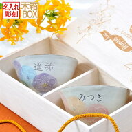 名入れ SXX ペア茶碗セット 美濃焼 日本製 一珍花 夫婦茶碗 2点 ペアセット 木箱入り