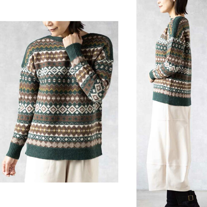 楽天市場】『ベビーアルパカ100％ジャガードボートネックプルオーバー  