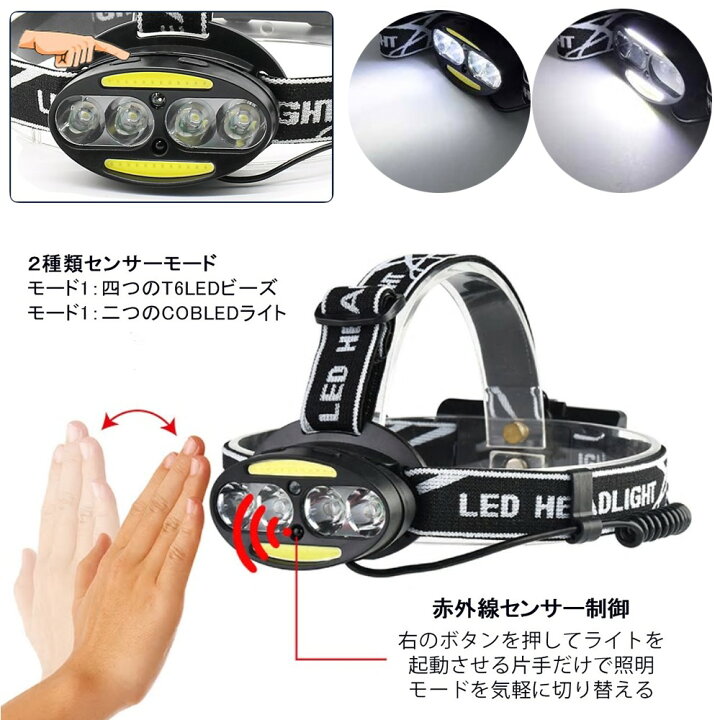 楽天市場】LED ヘッドライト 充電式 電池付属 ヘッドランプ センサー機能付 5000ルーメン 5点灯モード 防水 角度調節可 アウトドア キャンプ 防災 登山 夜釣り 作業 : e-auto fun 楽天市場】LED ヘッドライト 充電式 電池付属 ヘッドランプ センサー機能付 5000ルーメン 5点灯モード 防水 角度調節可 アウトドア キャンプ 防災 登山 夜釣り 作業 : e-auto fun