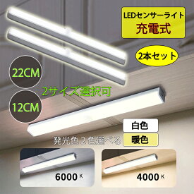 人感センサーライト 室内 玄関 ledライト 照明 フットライト クローゼットライト 屋内 廊下 USB充電 小型 防災グッズ おしゃれ 明るい 2色 2個セット