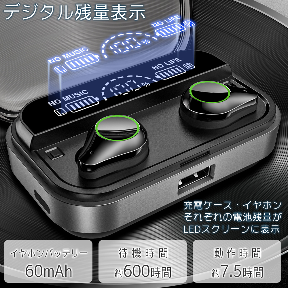 楽天市場】最新 ワイヤレス イヤホン Bluetooth5.0 イヤホン 大容量