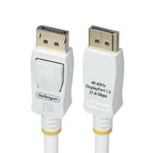 StarTech�Dcom DisplayPort 1.2 �P�[�u��/3m/4K60Hz/VESA/21.6Gbps/�z���C�g(DP12-CABLE-10FTW) �ڈ��݌�=��