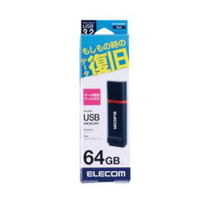GR ELECOM USB[ USB3.2(Gen1) Lbv T[rXt 64GB ubN(MF-DRU3064GBKR) [J[݌ɕi[[֑Ώۏi]