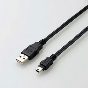 �G���R�� ELECOM USB2.0 A-miniB�P�[�u�� 5.0m RoHS�w�ߏ���(10����) 1�{(U2C-AM50BK/ID) �ڈ��݌�=��