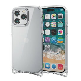 エレコム iPhone 15 Pro Max TOUGH SLIM LITE オールクリア ストラップホール付き(PM-A23DTSLASHCR) メーカー在庫品