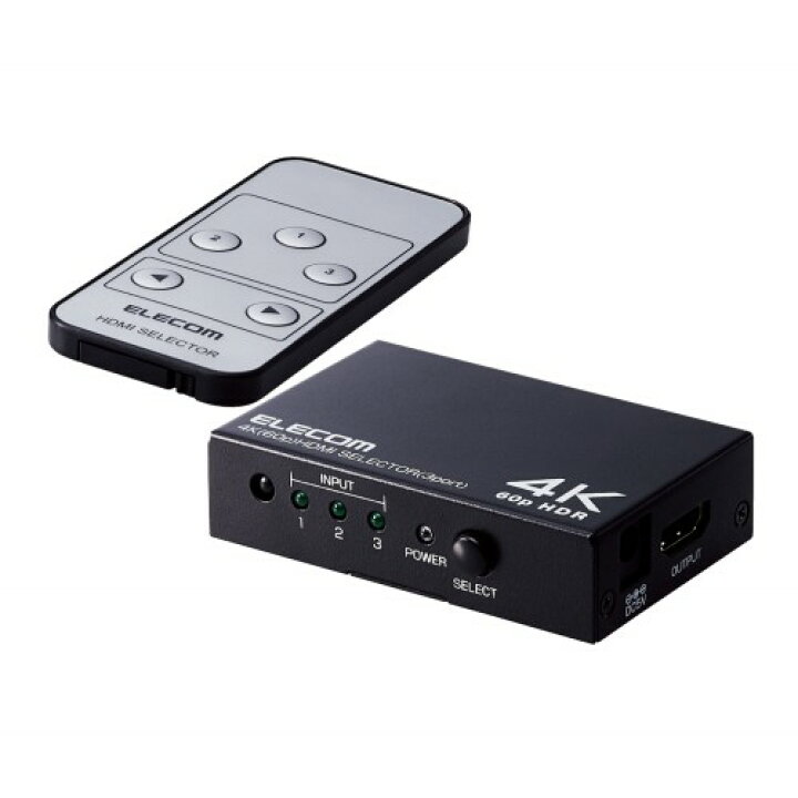 エレコム HDMI切替器(3ポート) PC ゲーム機 ミラーリング マルチディスプレイ 専用リモコン付キ(GM-DHSW4KP31BK) メーカー在庫品 いぃべあー StarTech.com ビデオスイッチャー HDMI 2入力1出力 1080p EDID 自動優先切替 目安在庫=△