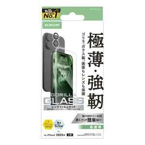 �G���R�� ELECOM iPhone 17 �K���X�t�B���� �J���������Y�t�B�����t ������ Gorilla(R) ���^(PM-A25AFLGOL) ���[�J�[�݌ɕi