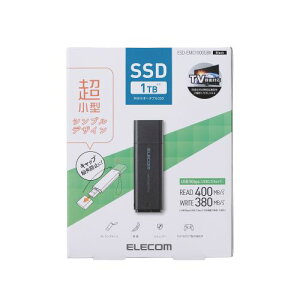 GR ELECOM SSD Ot 1TB USB3.2 Gen1 Ǐoő400MB/b ^ |[^u Lbv ϏՌ ubN(ESD-EMC1000GBK) [J[݌ɕi
