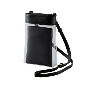 エレコム ELECOM MAPOCHE スマホ汎用ショルダーポーチ クリアポケットタイプ(P-MAP06BK) メーカー在庫品