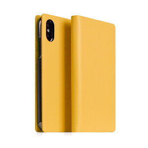SLG Design iPhone XS Max Calf Skin Leather Diary イェロー(SD15481i65) 仕入先在庫品