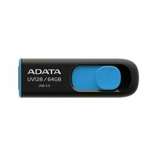 ADATA@Technology DashDrive UV128 64GB BLACK+BLUE AUV128-64G-RBE ڈ݌=[[֑Ώۏi]