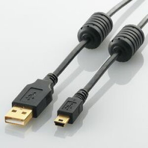 GR ELECOM USB2.0P[u tFCgRAt A-miniB^Cv 3.0m(ubN)(U2C-MF30BK) [J[݌ɕi