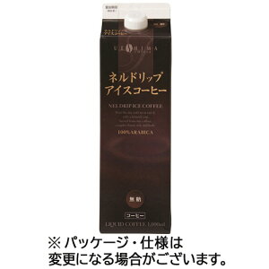 ウエシマコーヒー ネルドリップアイスコーヒー 無糖 1L 紙パック(口栓付) 1セット(12本:6本×(4970401207093 x12) 目安在庫=○
