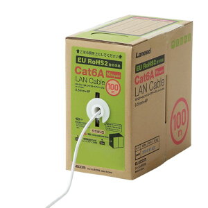 �G���R�� ELECOM LAN�P�[�u��/CAT6A�Ή�/EU RoHS�w�ߏ���/�R�l�N�^���V/�P��/�����b�N�X/100(LD-GPAL/WH100RS) �ڈ��݌�=��
