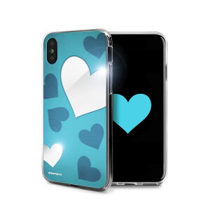 Dreamplus iPhone XS / X Heart MIRROR CASE �u���[(DP10160i8) �d����݌ɕi[���[���֑Ώۏ��i]