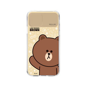 LINE FRIENDS iPhone 11 Pro Light UP CASE �x�[�V�b�N �u���E��(KCE-CSB019) �d����݌ɕi[���[���֑Ώۏ��i]